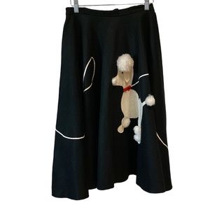 Circle Poodle Skirt Appliquéd Dog Leash Handcrafted Halloween Costume Black Smll